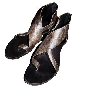 Cydwoq Vintage Metallic Handmade Leather USA Sandals Shoes 40